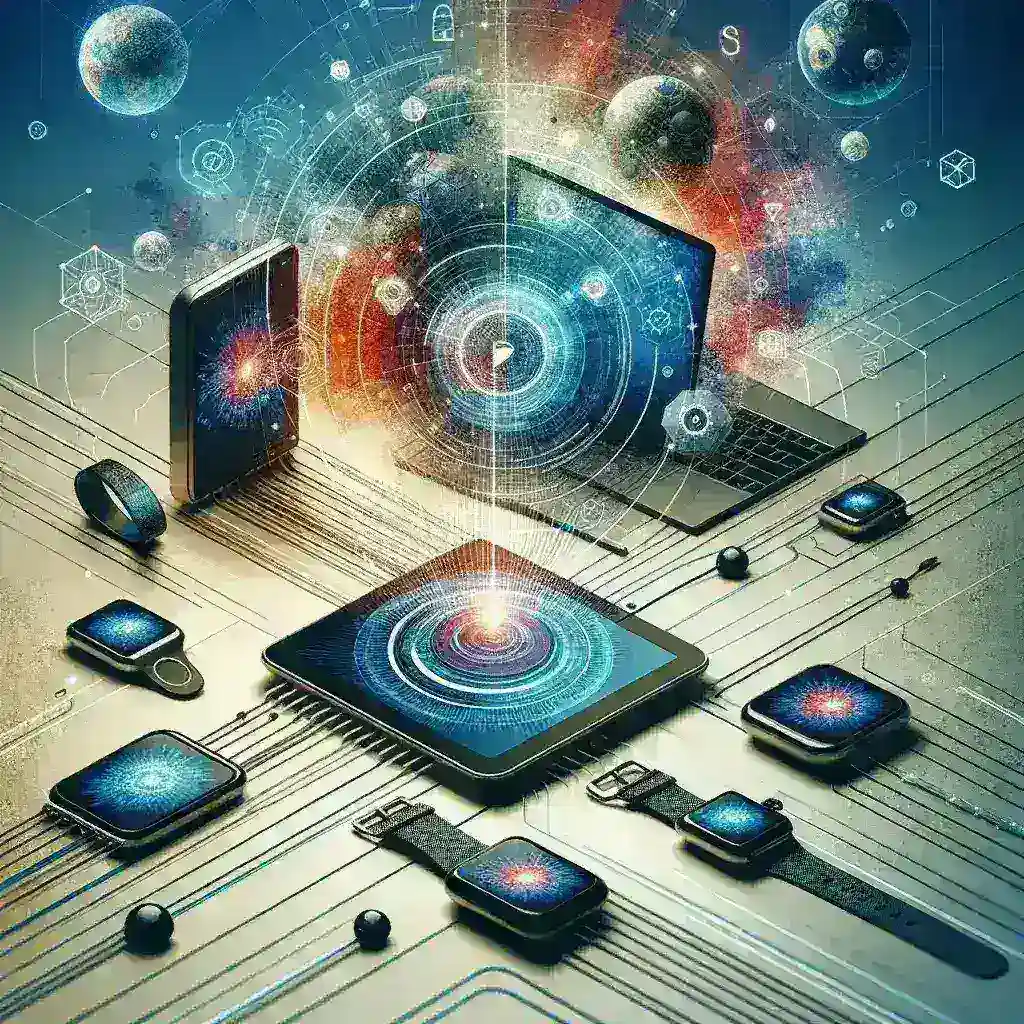 "Person using HarmonyOS 6 interface on a smartphone, showcasing enhanced super-device integration features for seamless connectivity across multiple devices."